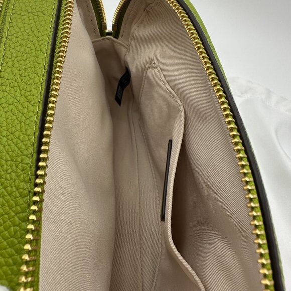 Michael Kors Bryant Med Leather Double Zip Chain Camera Crossbody Meadow Green - Picture 15 of 16